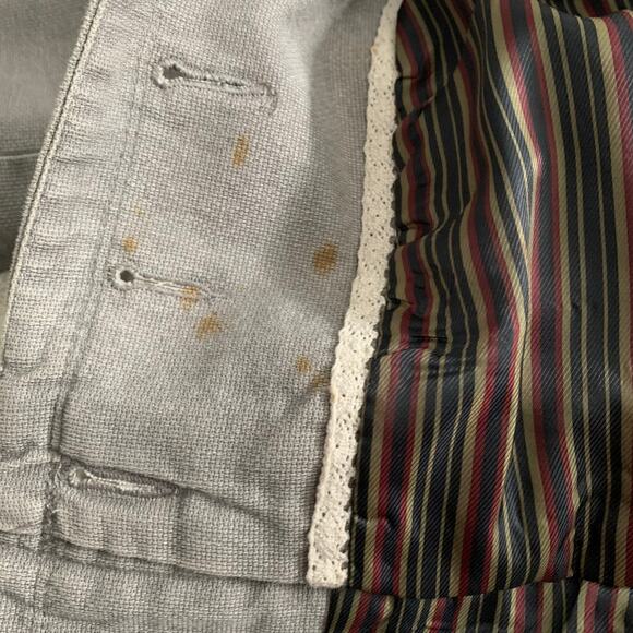 Free People Gray Military Band Button Down Ruffled Cotton Jacket Lined 12 - Picture 8 of 9